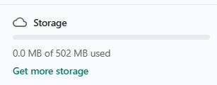 Sidebar storage meter showing used and total storage